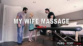 Beautiful blonde with fucks her massage therapist and husband at the same time video