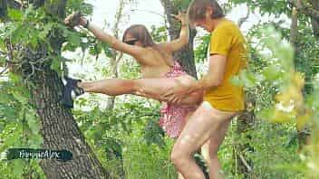 Amateur couple BonnieAlex having Doggystyle sex in the forest video